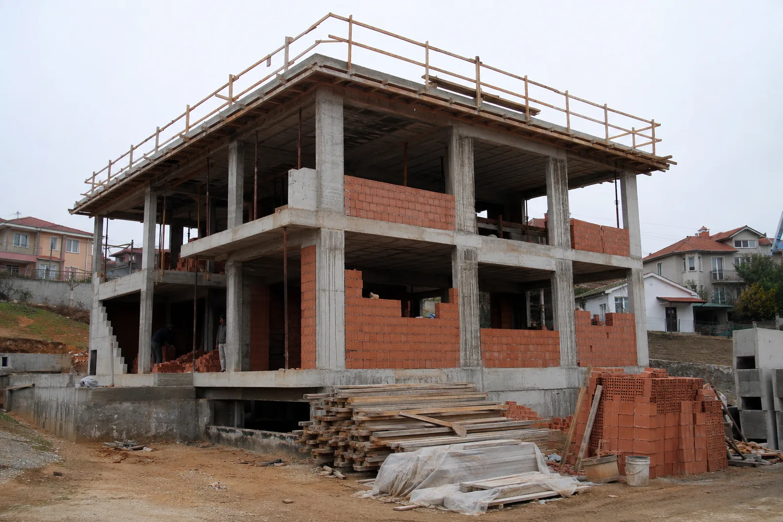 Villa şantiyesi genel görünüm